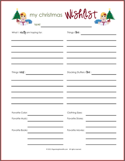 Birthday Wish List Template Printable from www.organizinghomelife.com