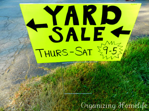 yard sale tips signage
