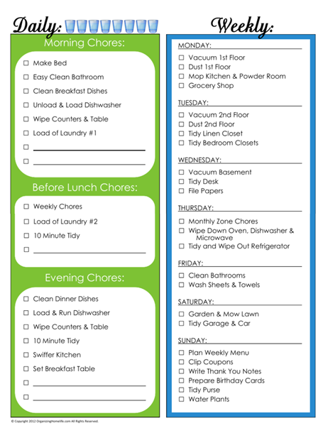 Laminated Family Weekly Planner Chores List Budget Planner And Meal Planner 4 