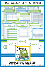 Complete Set of Home Management Printables