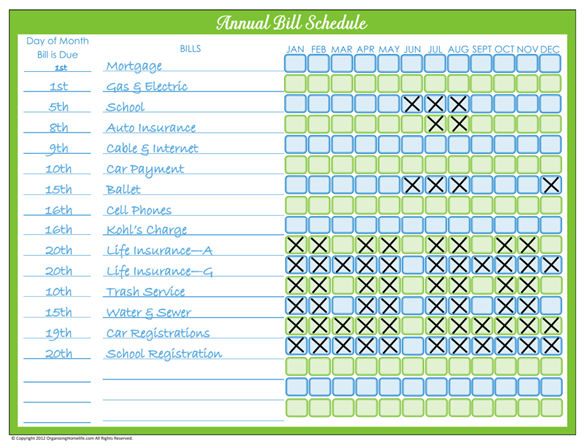 31 Days Of Home Management Binder Printables Day 6 Monthly Bill Pay Schedule Organizing Homelife