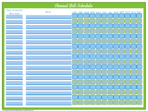 Bill Payment Schedule Template from www.organizinghomelife.com