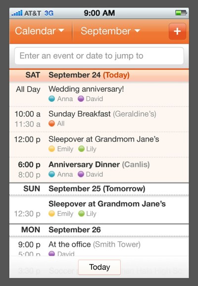 Cozi Calendar App