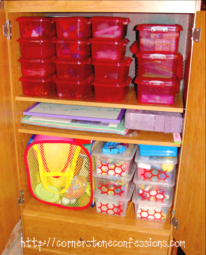 Organize school supplies