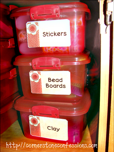 Storage containers for organizing school supplies