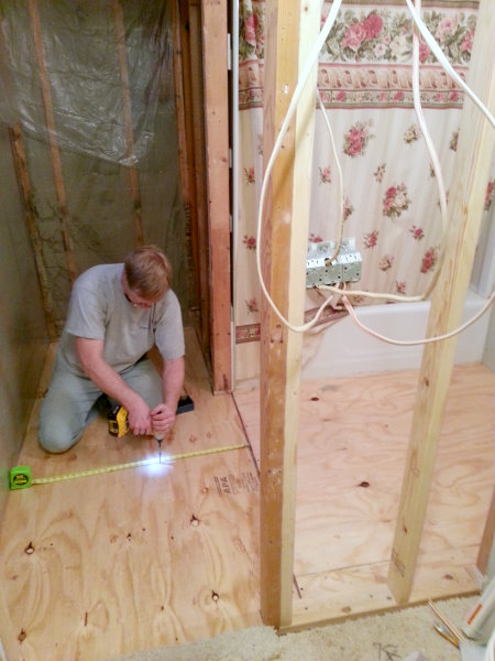 Putting down the subfloor