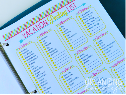 Vacation Packing List Printable