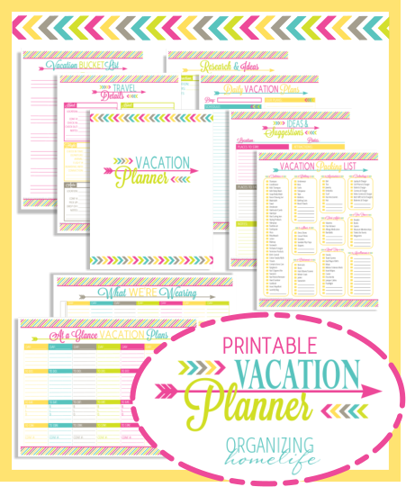 Printables to organize vacation