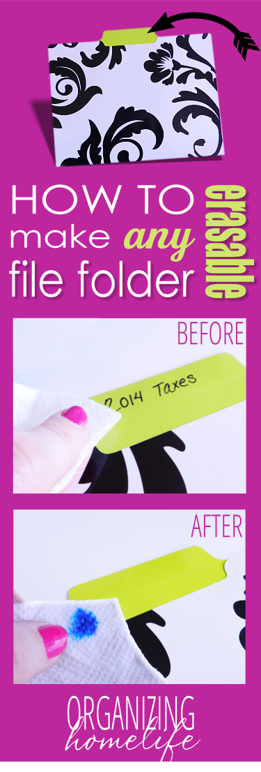 DIY Erasable File Folder Label