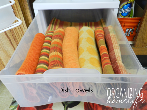 Dish Towel Organization