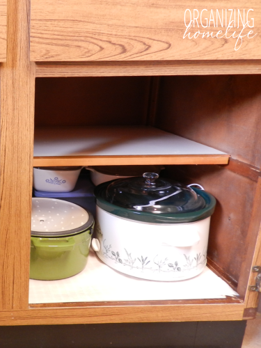 Cupboard shelf cut short