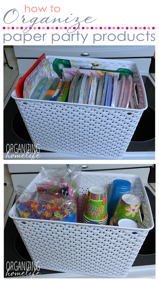 How to Organize Paper Party Products