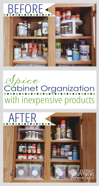 How to Organize a Spice Cabinet with Inexpensive Products