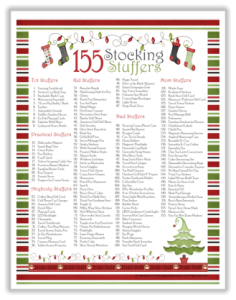 Stocking Stuffer Ideas and Free Printable