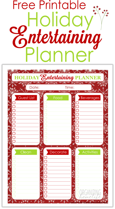 How To Plan A Stress Free Holiday Party And A Free Printable Planner Organizing Homelife