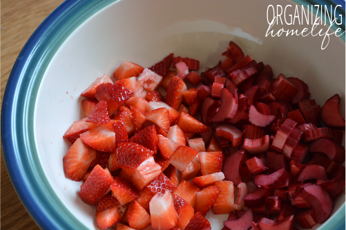 Chopped Strawberries and Rhubarb