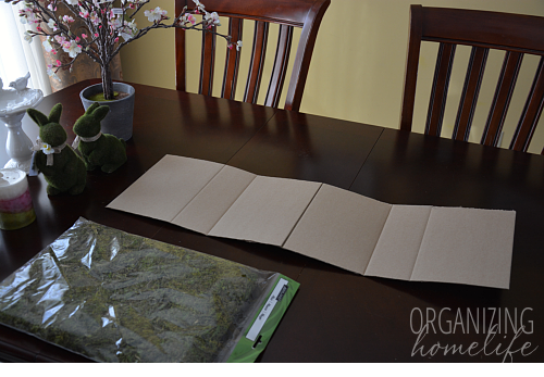 Cardboard for Moss Table Runner