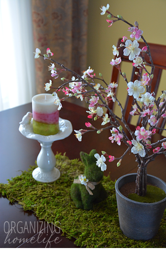 Decorating with a Moss Table Runner