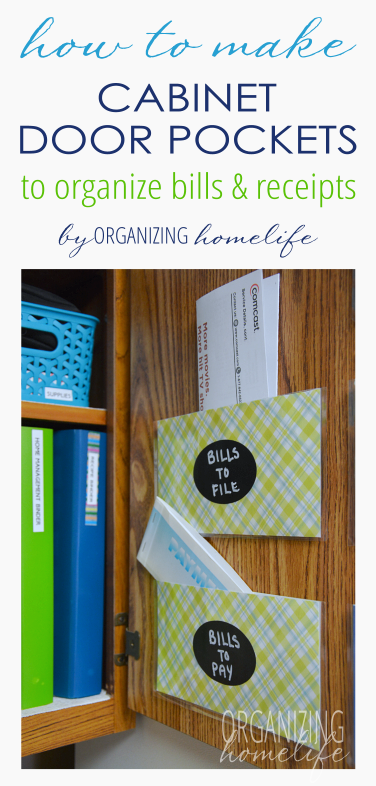 How to Organize Bills & Receipts with Cabinet Door Pockets