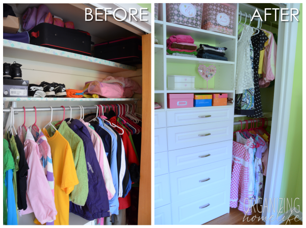 Closet Organization Before and After