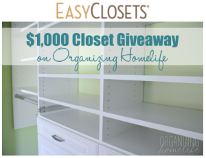 EasyClosets $1,000 Closet Giveaway