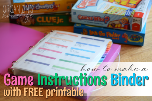 How to Make a Game Instructions Binder with FREE Printable