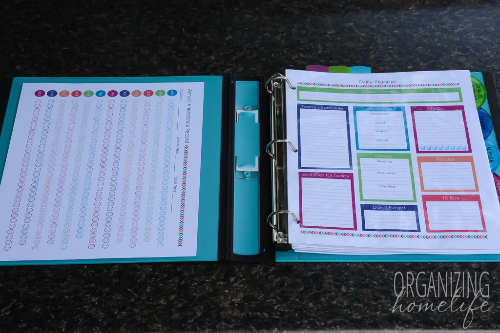 Homeschool Planner - Annual Attendance Record Option 2