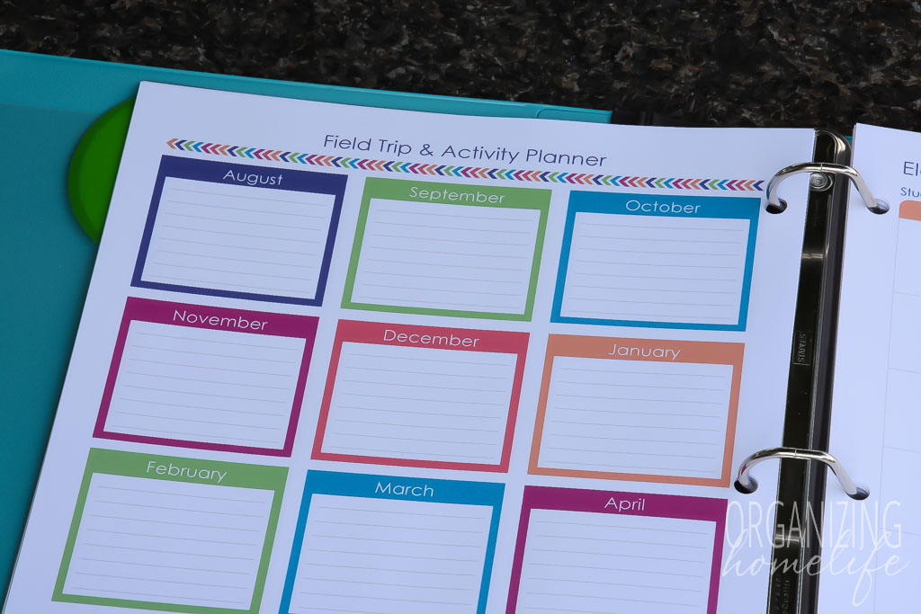 Homeschool Planner - Field Trip and Activity Planner