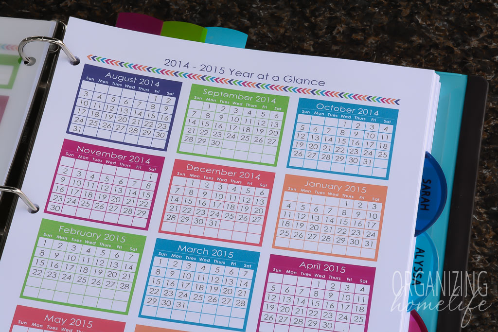 Homeschool Planner - Year at a Glance