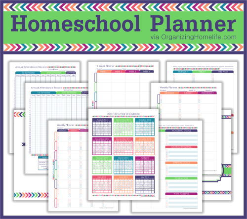 Printable Homeschool Planner via Organizing Homelife