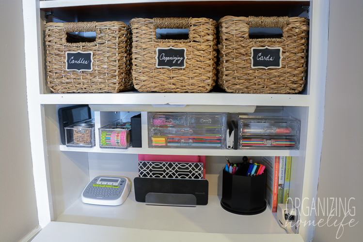 Bookcase Desk Organization