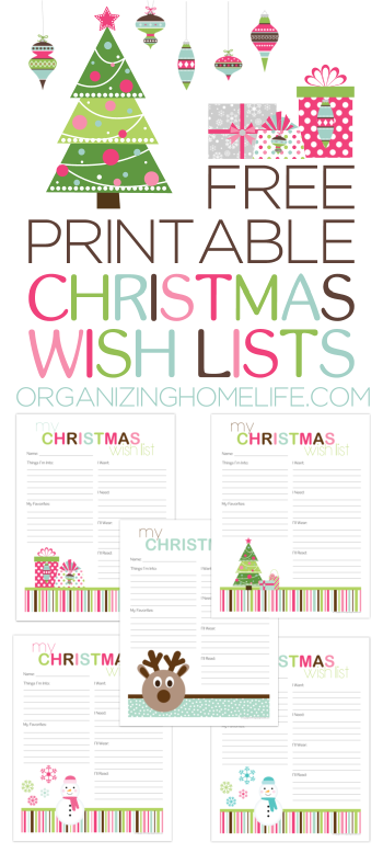 Free Printable Christmas Wish Lists