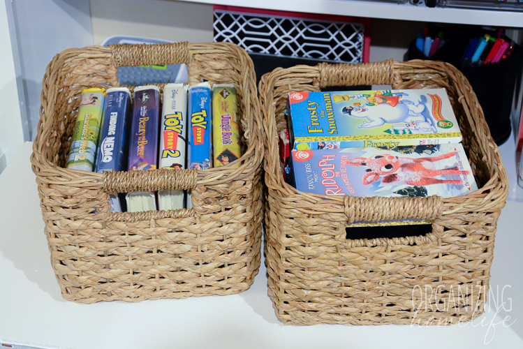 Old VHS Tapes Kept Neatly in Basket