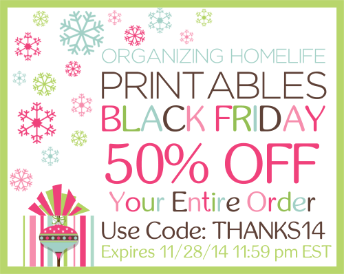 Organizing Homelife Printables Black Friday Sale