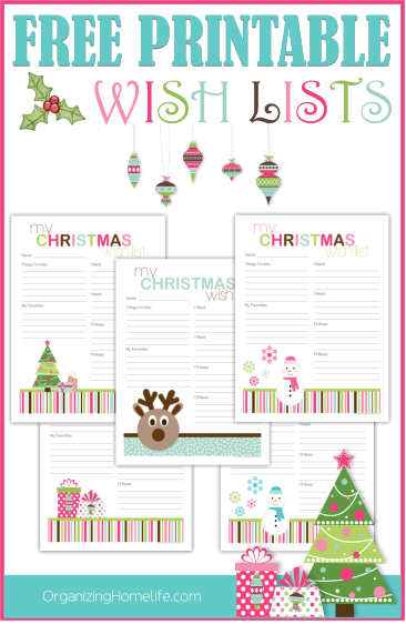 Printable Christmas Wish Lists | Organizing Homelife