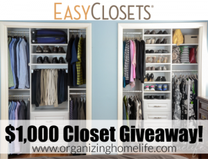 EasyClosets Closet Giveaway on Organizing Homelife