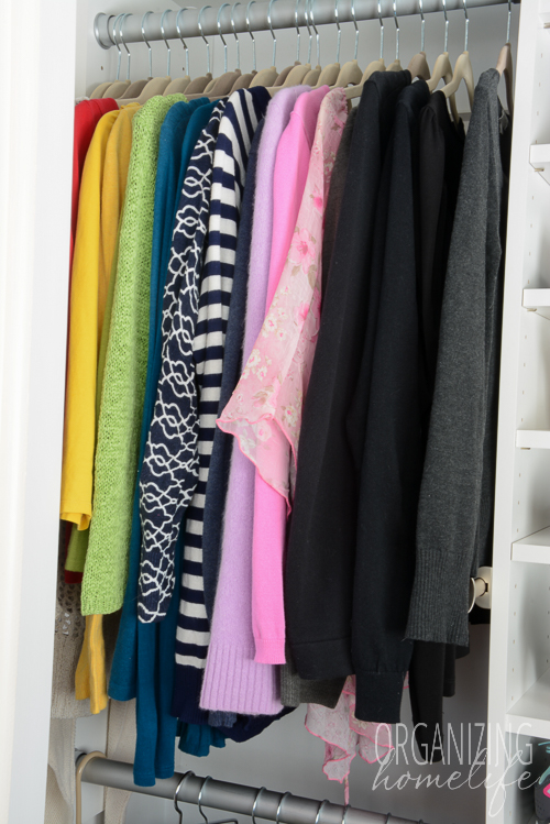Master Bedroom Closet Organization - Organized Clothing