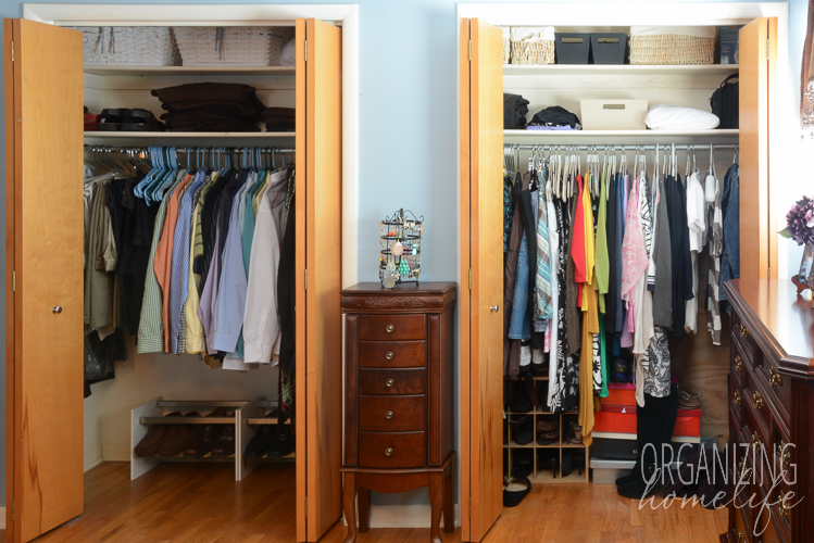 Master Bedroom Closet Organization Before