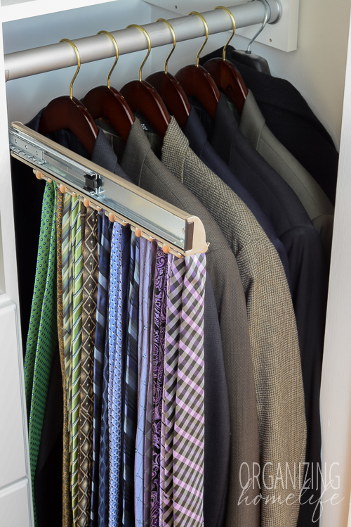 Master Bedroom Closet Organization - Tie Organization