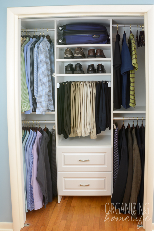 Master Bedroom Closet Organization - His Closet