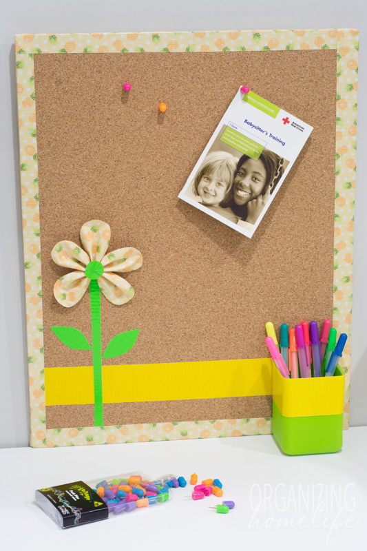 Duck Tape Cork Bulletin Board