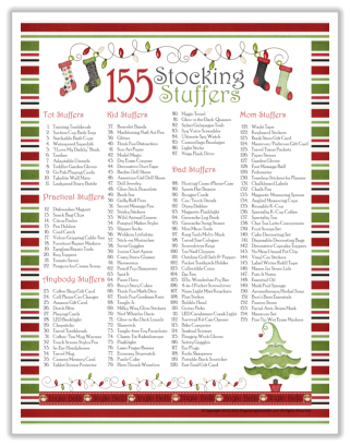 155 Stocking Stuffer Ideas Free Printable