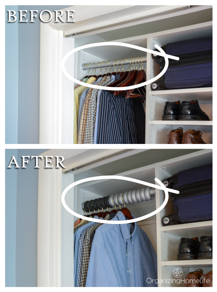 Before and After Closet with Xangar Spacer Organizers