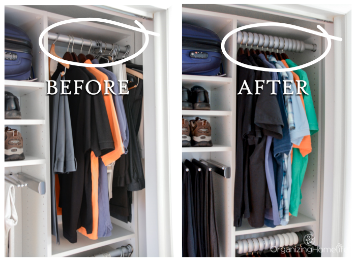 Before and After Closet with Xangar Spacers