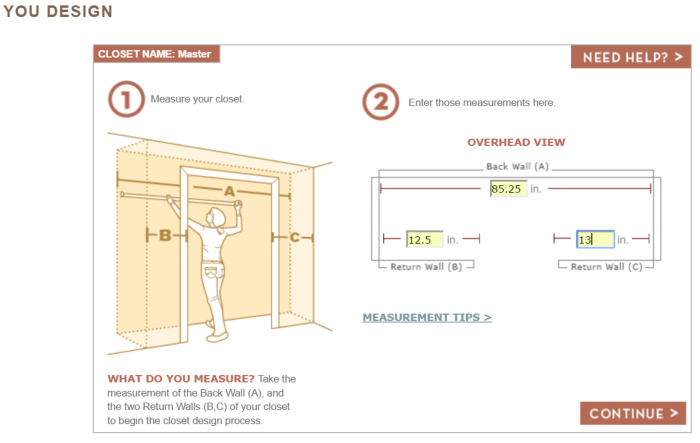 EasyClosets Measurements