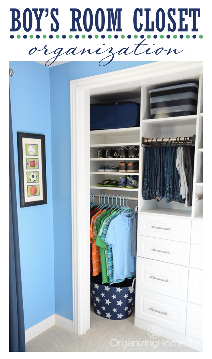 Tween Boy's Room Organized Closet Reveal