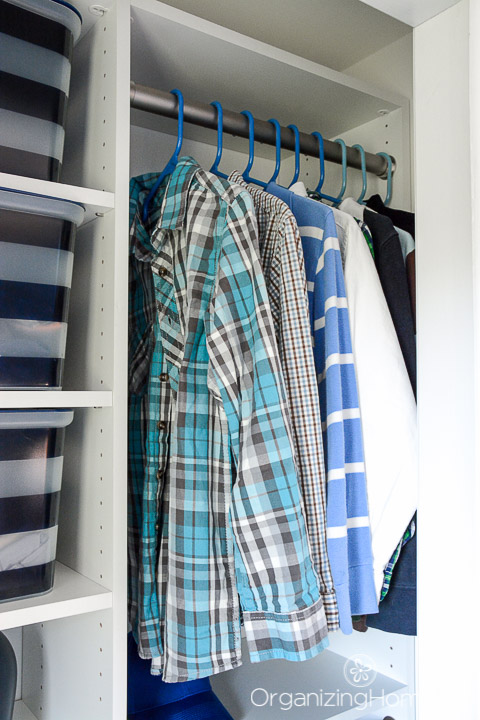 Organized Closet Space for Long Sleeved Shirts