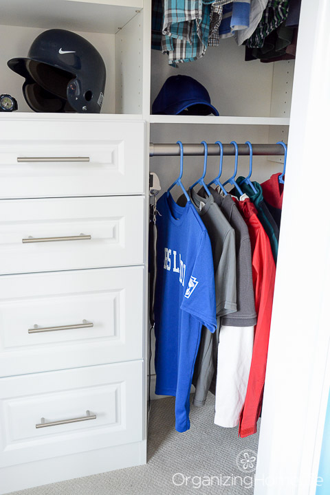 Boy's Organized Closet - Athletic Clothes
