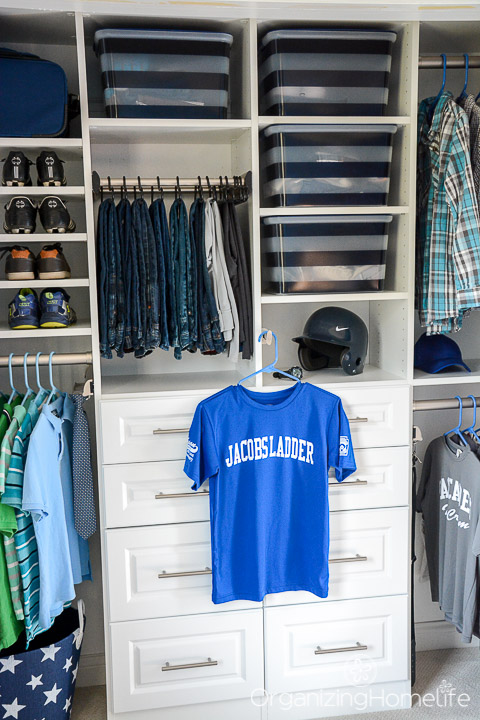 Organized Tween Boy Closet