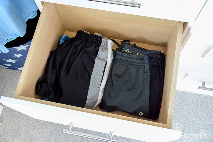 Boy's Closet Drawers - Organized Athletic Pants